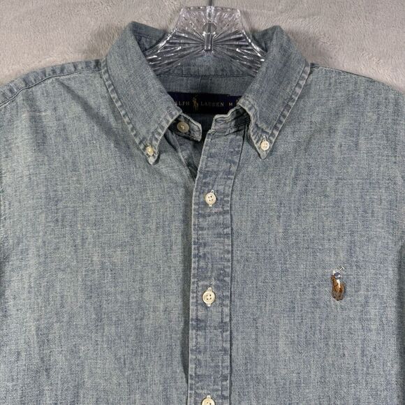 Polo Ralph Lauren Other - Polo Ralph Lauren Chambray Shirt Mens M Light Blue Long Sleeve Shirt Casual